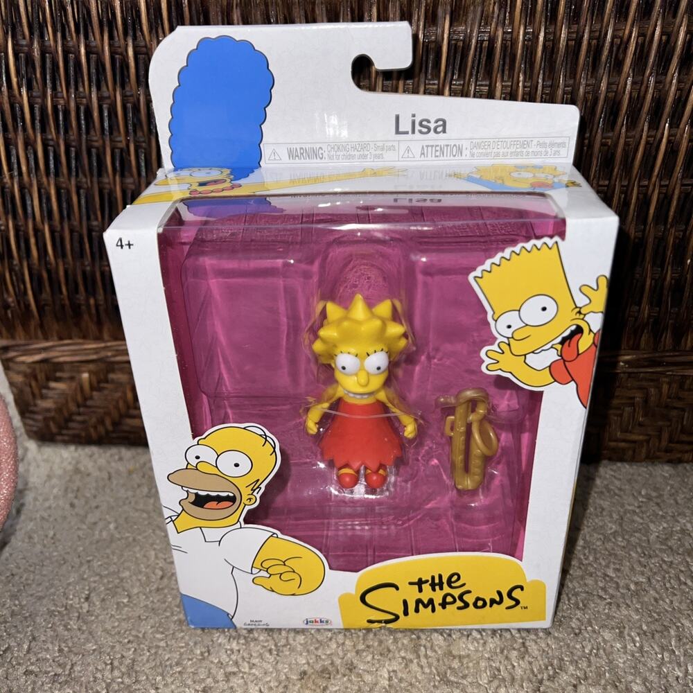 Lisa Simpson Figurine 2024 Jakks Pacific Sealed The Simpsons TV Cartoon Toy